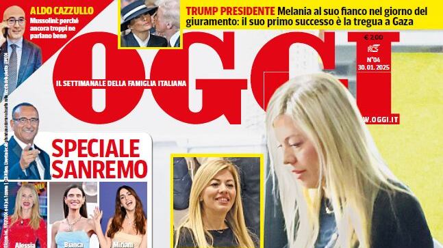La cover del settimanale Oggi in edicola dal 23 gennaio