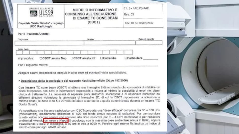 "Un esame radioattivo? Come vivere a Napoli". E il modulo diventa un caso