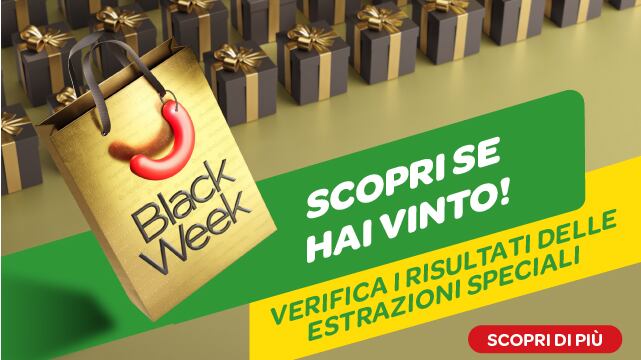 La "Black Week" di SuperEnalotto regala 300 premi da 50mila euro