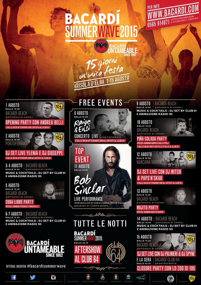 Il programma del Bacardi Summer Wave