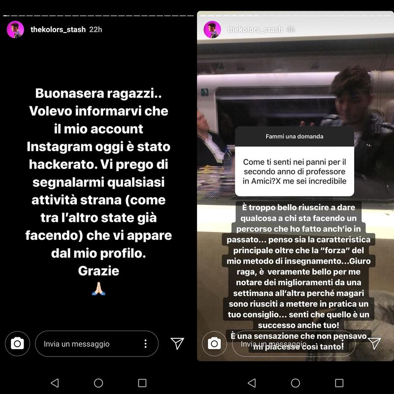 Stash The Kolors dichiarazione social
