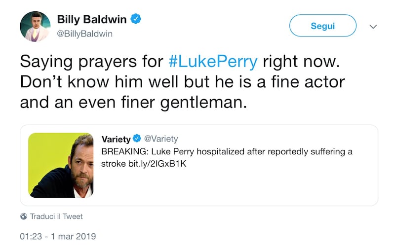 Luke Perry, il sostegno social dei vip: foto 11