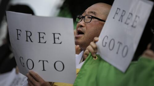 Manifestazione a Tokyo per la liberazione dell'ostaggio 2