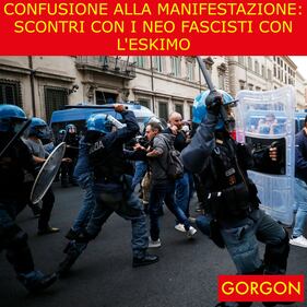 Ecco la satira del giorno. Confusione alla manifestazione 1