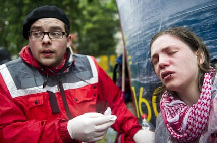 La protesta dei Blockupy 18