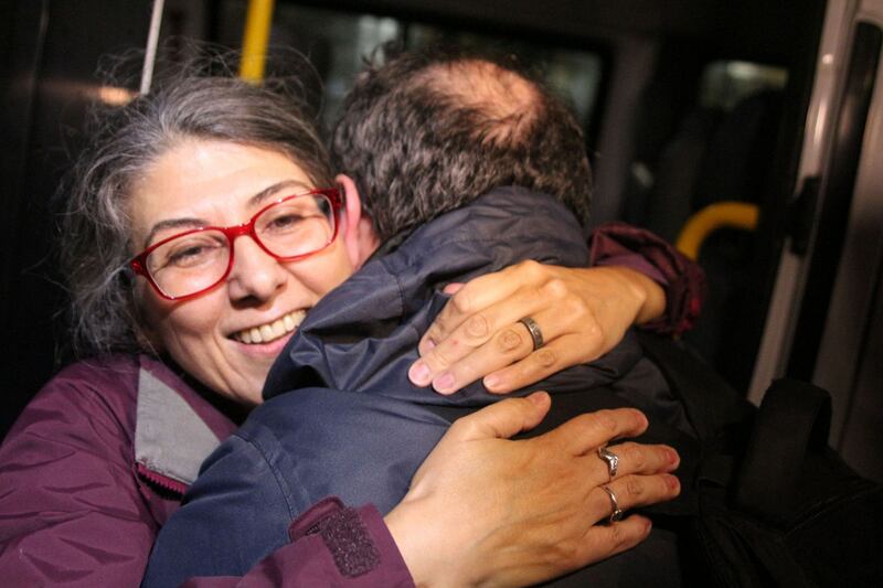 Gli attivisti di Amnesty all'uscita dal carcere 3