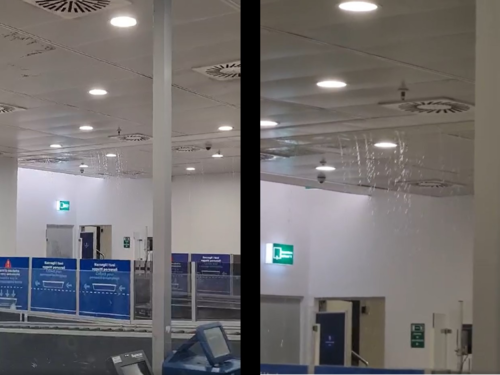 Maltempo a Napoli, piove dentro l'aeroporto di Capodichino: è polemica