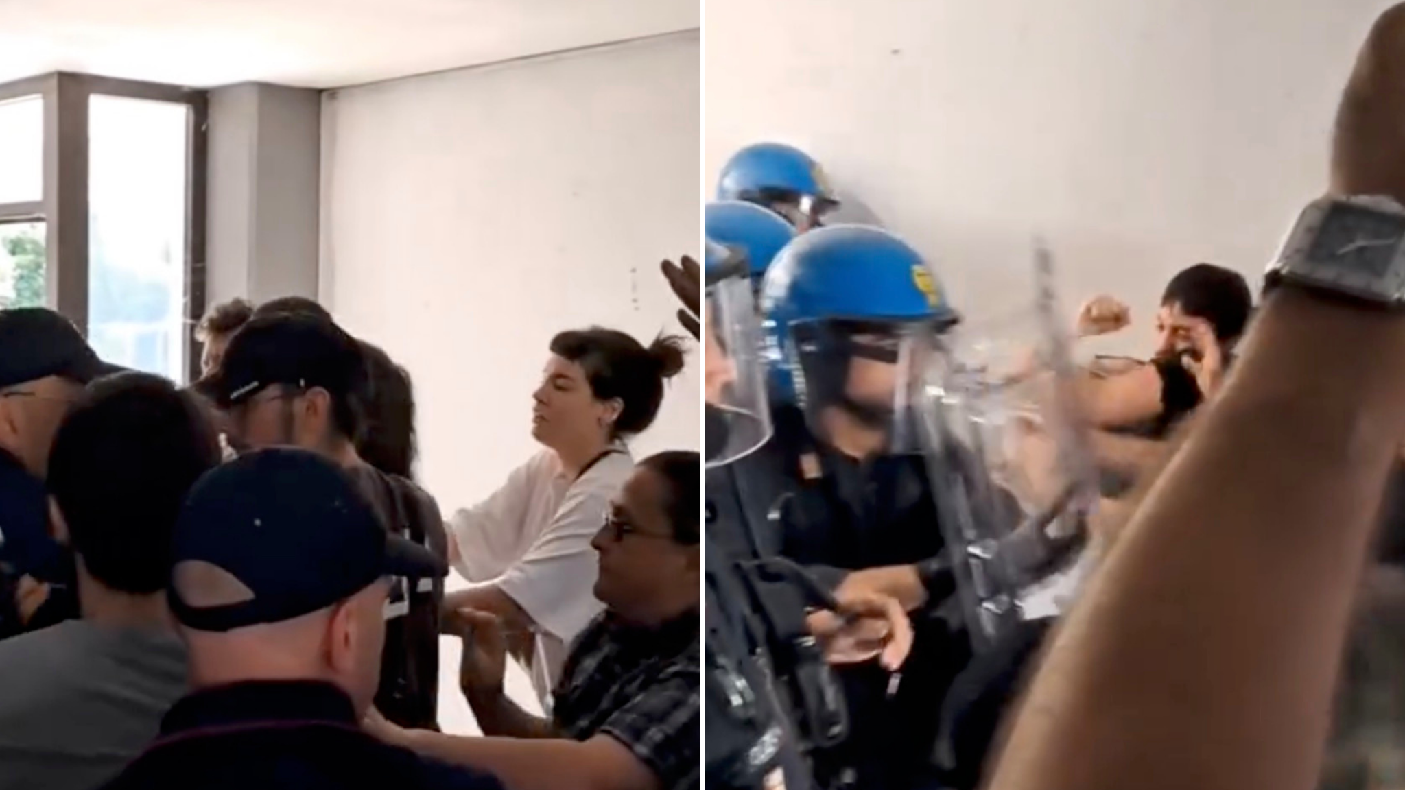 Antagonisti del centro sociale contro la polizia: così volevano impedire lo sfratto