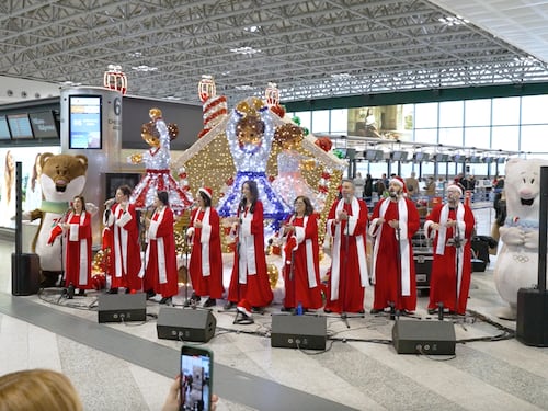 Malpensa, festa di Natale olimpica con Tino e Mila