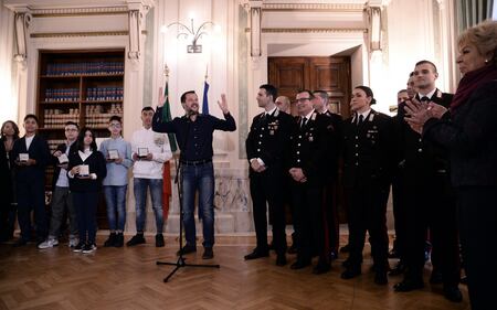 Matteo Salvini incontra Ramy, Adam, i carabinieri e i giovani eroi dell'autobus 6