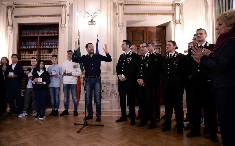 Matteo Salvini incontra Ramy, Adam, i carabinieri e i giovani eroi dell'autobus 6