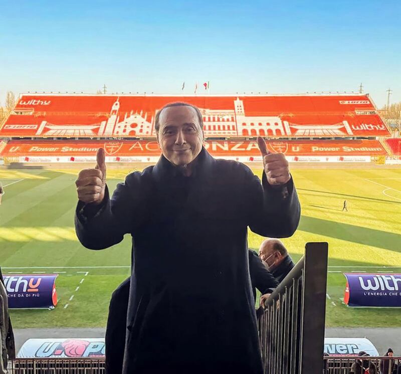 Silvio Berlusconi allo stadio per la partita del Monza 3
