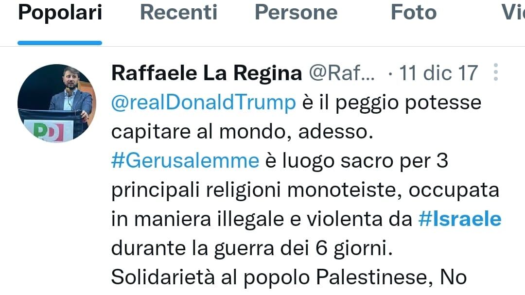 La Regina, il supercandidato Pd in Basilicata: "Lo Stato di Israele? Non esiste, come gli alieni"