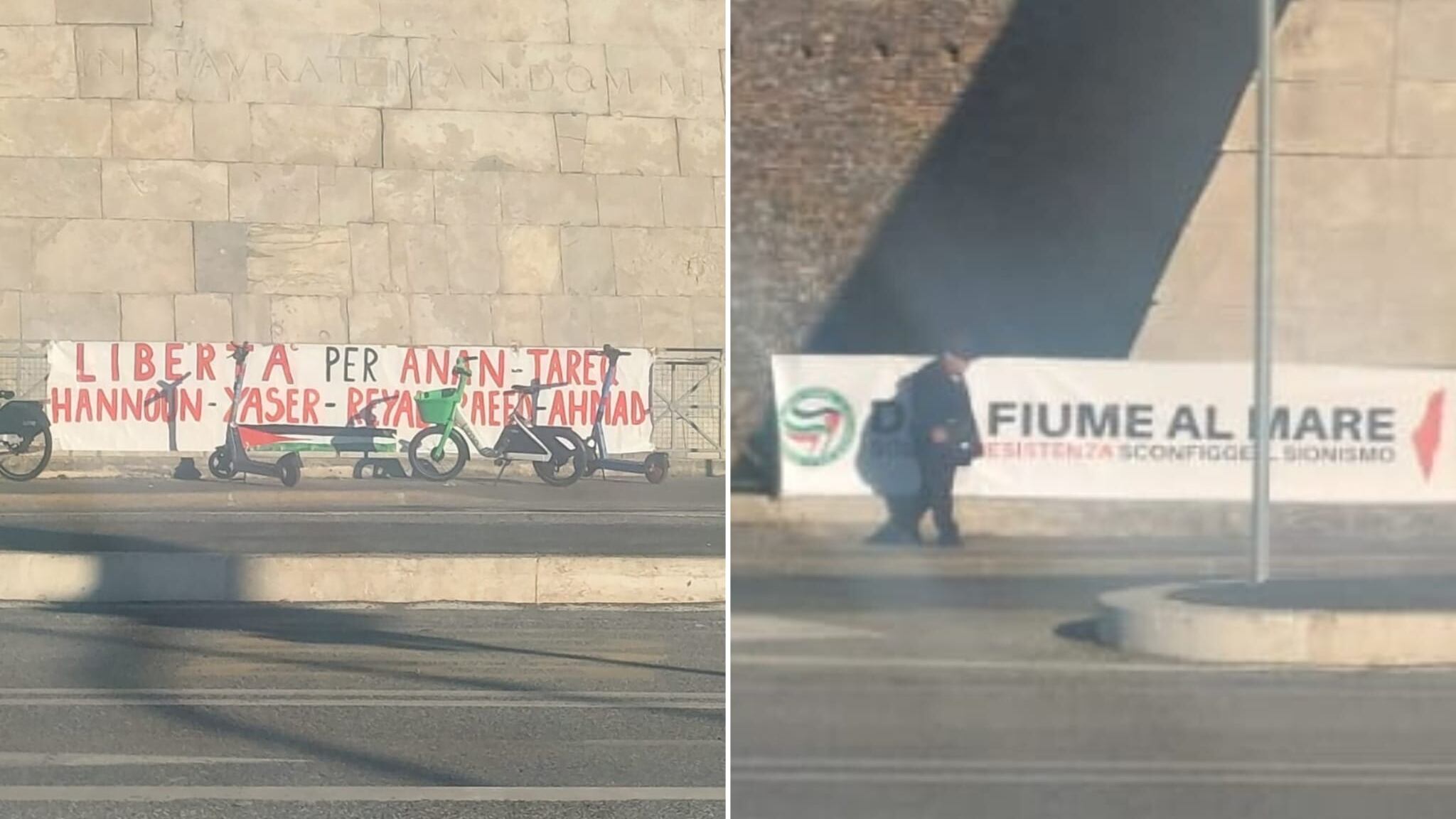 Il 25 aprile si trasforma in Flotilla. Carc e proPal con striscioni anti Israele e cori per gli anarchici morti. E l’eroe della Resistenza diventa Hannoun