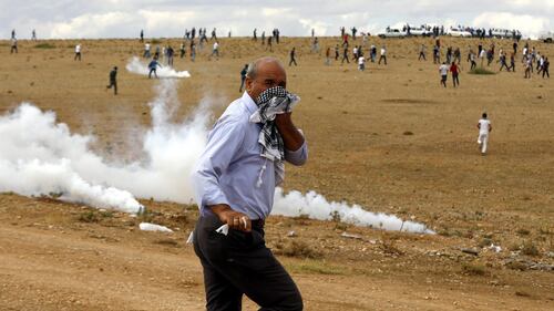 Protesta curda vicino a Sanliurfa 1