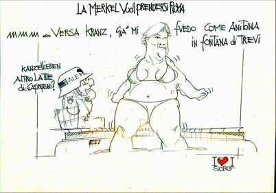 La vignetta del giorno - La Merkel vuol prendersi Roma 1