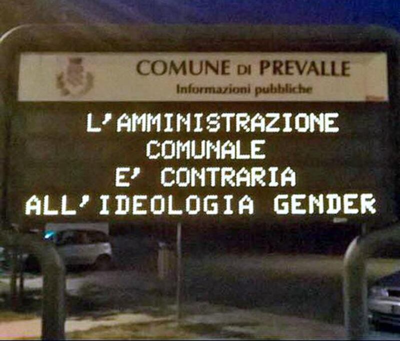 Cartello contro gender