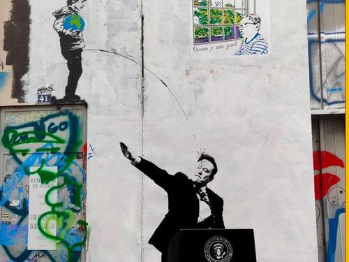 Su X spunta una foto di un murales anti-Musk. Montanari esulta: "Ben fatto"