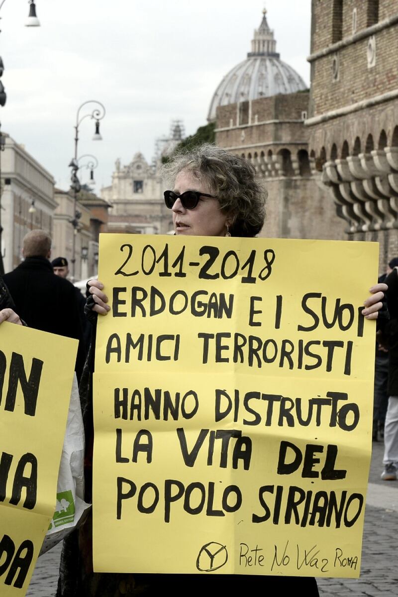 Protesta curda a Roma nel giorno della visita di Erdogan 7
