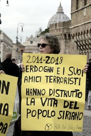 Protesta curda a Roma nel giorno della visita di Erdogan 7