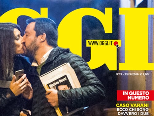 Matteo Salvini innamorato: ecco il bacio con Elisa Isoardi