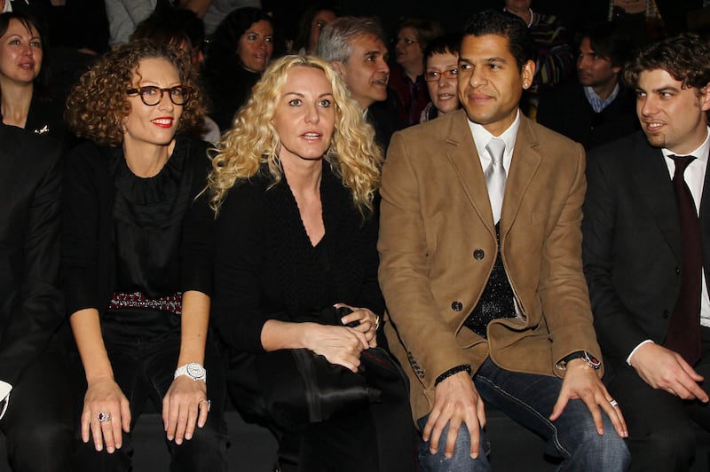 Antonella Clerici e Eddy Martens alla sfilata di Elena Mirò a Milano (2011)