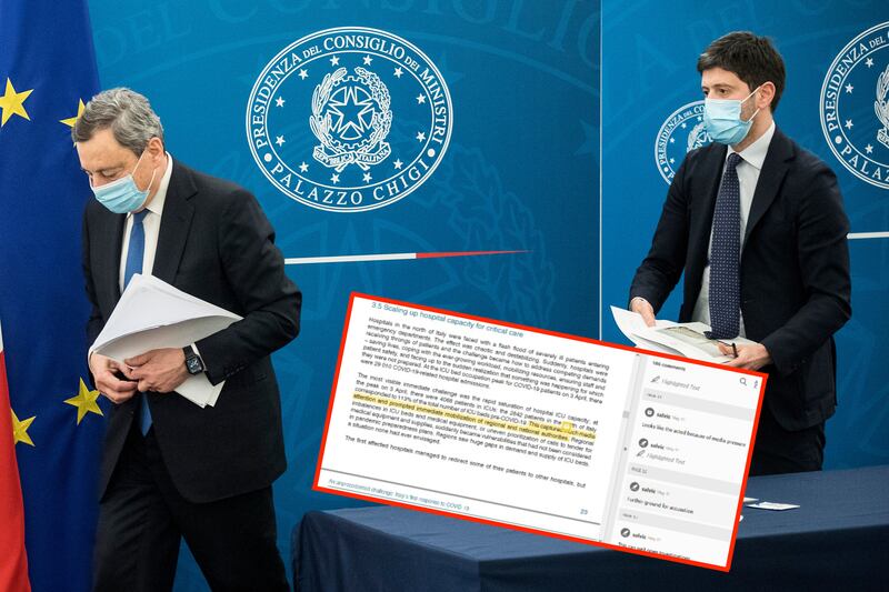 Roberto Speranza e Mario Draghi