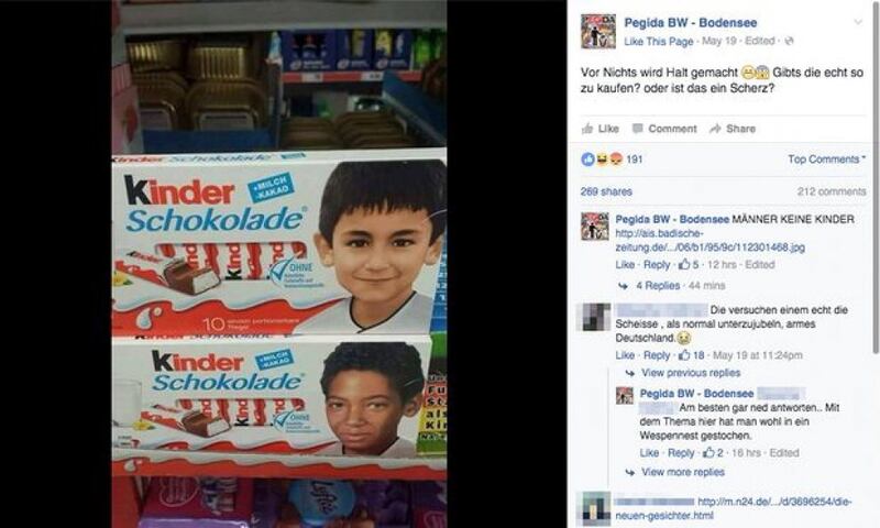 Le barrette Kinder fanno infuriare Pegida 5