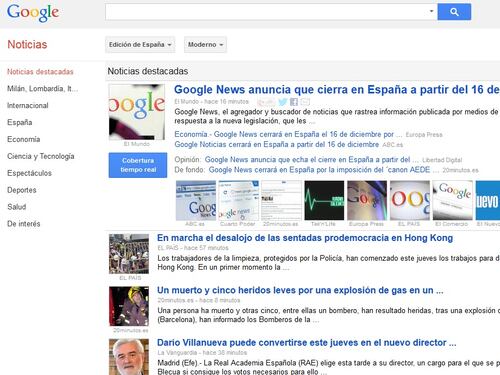 Spagna, "tassa" sui diritti d'autore: chiude Google News