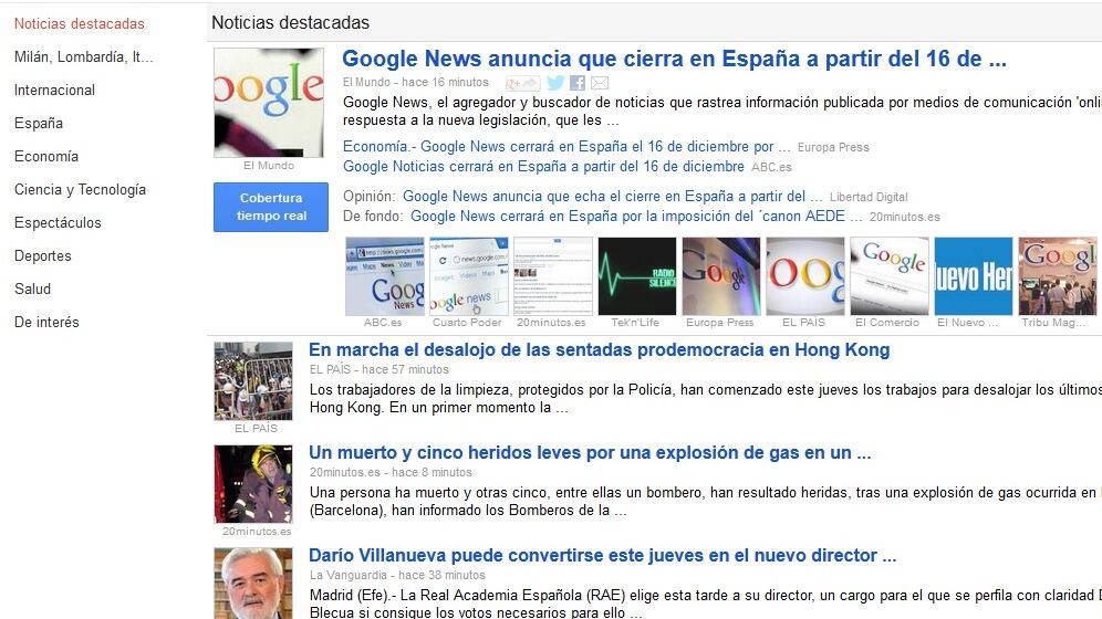 Spagna, "tassa" sui diritti d'autore: chiude Google News