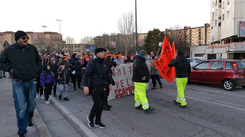 Manifestazioni contro la Lega a Scampia 1