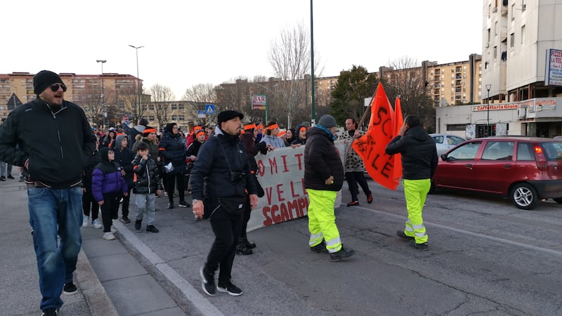 Manifestazioni contro la Lega a Scampia 1