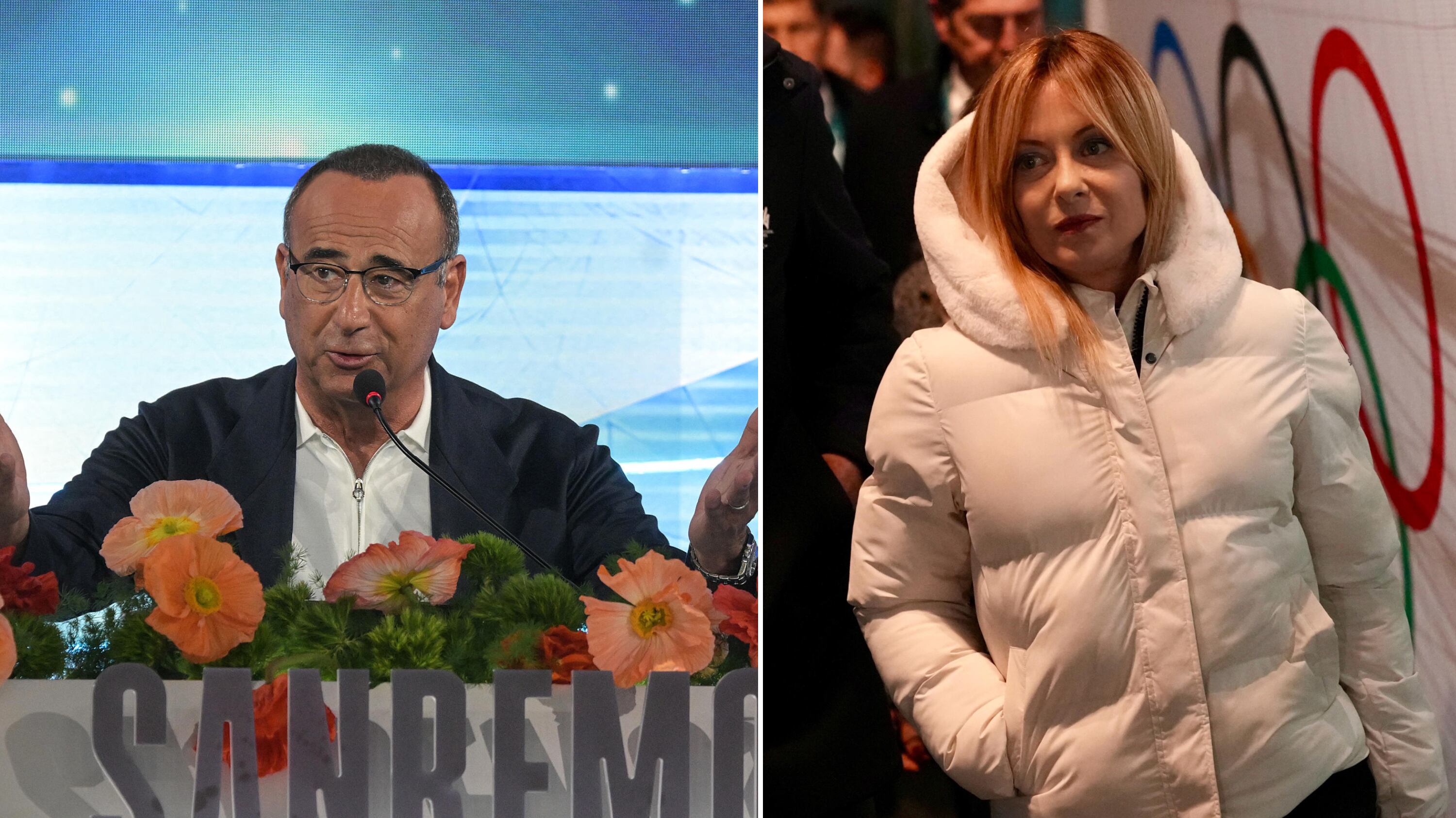 Sanremo, Conti: "Meloni? Se compra il biglietto può venire". La premier: "Su di me notizie inventate"