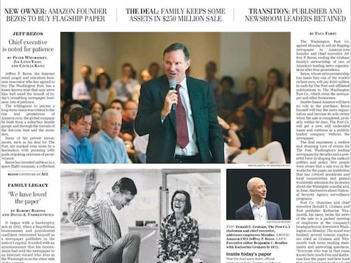 "Grahams to sell the Post" La prima storica del WaPo