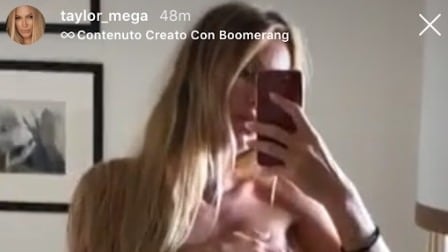 Taylor Mega, nuovo topless su Instagram, stavolta senza pantaloni