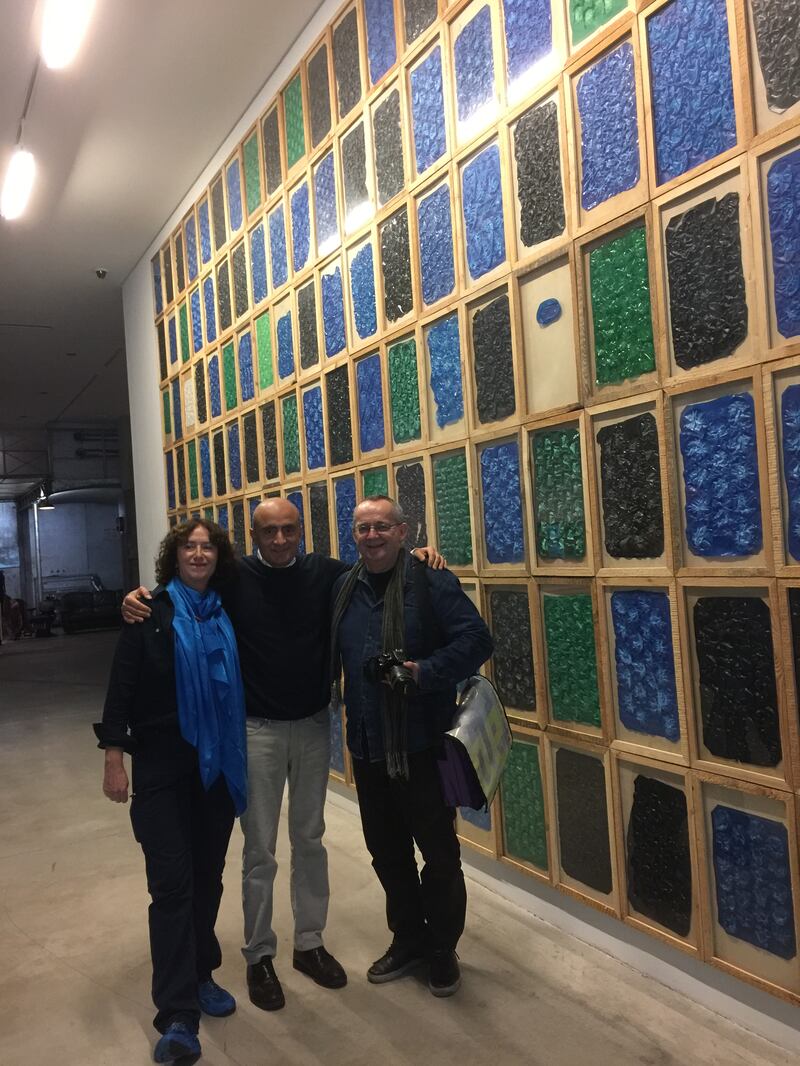 Con il direttore Maria Anna Potocka e l'artista Krysztof M. Bednarski