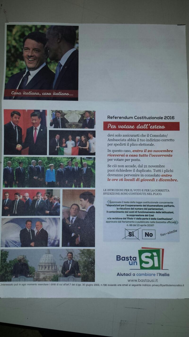 Ecco la lettera di Renzi agli italiani all'estero 1