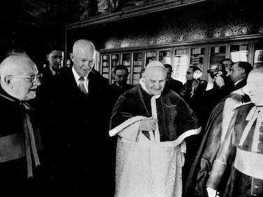 Papa Giovanni XXIII e Dwight D. Eisenhower nel 1959