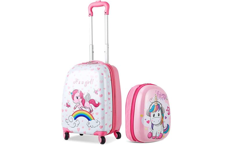 Costway set trolley e zaino per bambini