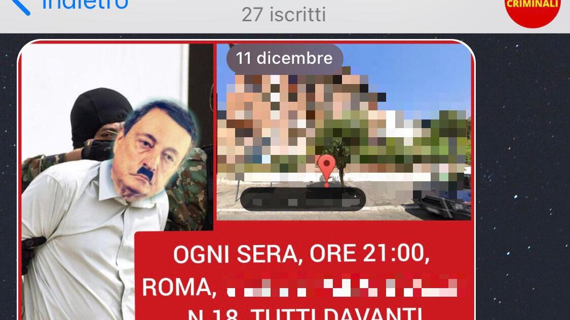 Draghi nel mirino dei no vax: online il suo indirizzo di casa