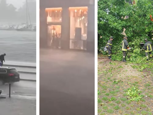 Bomba d'acqua su Milano: un morto. Treno colpito da un fulmine. Allagamenti a Novara e Firenze