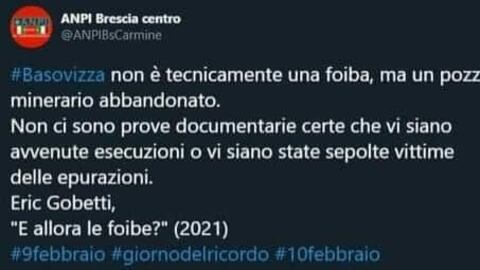 Dall'Anpi lezione negazionista: 'Foiba Basovizza, solo un pozzo'