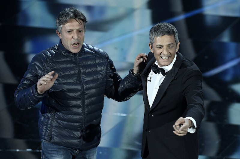 Sanremo, un intruso sul palco dell'Ariston 1