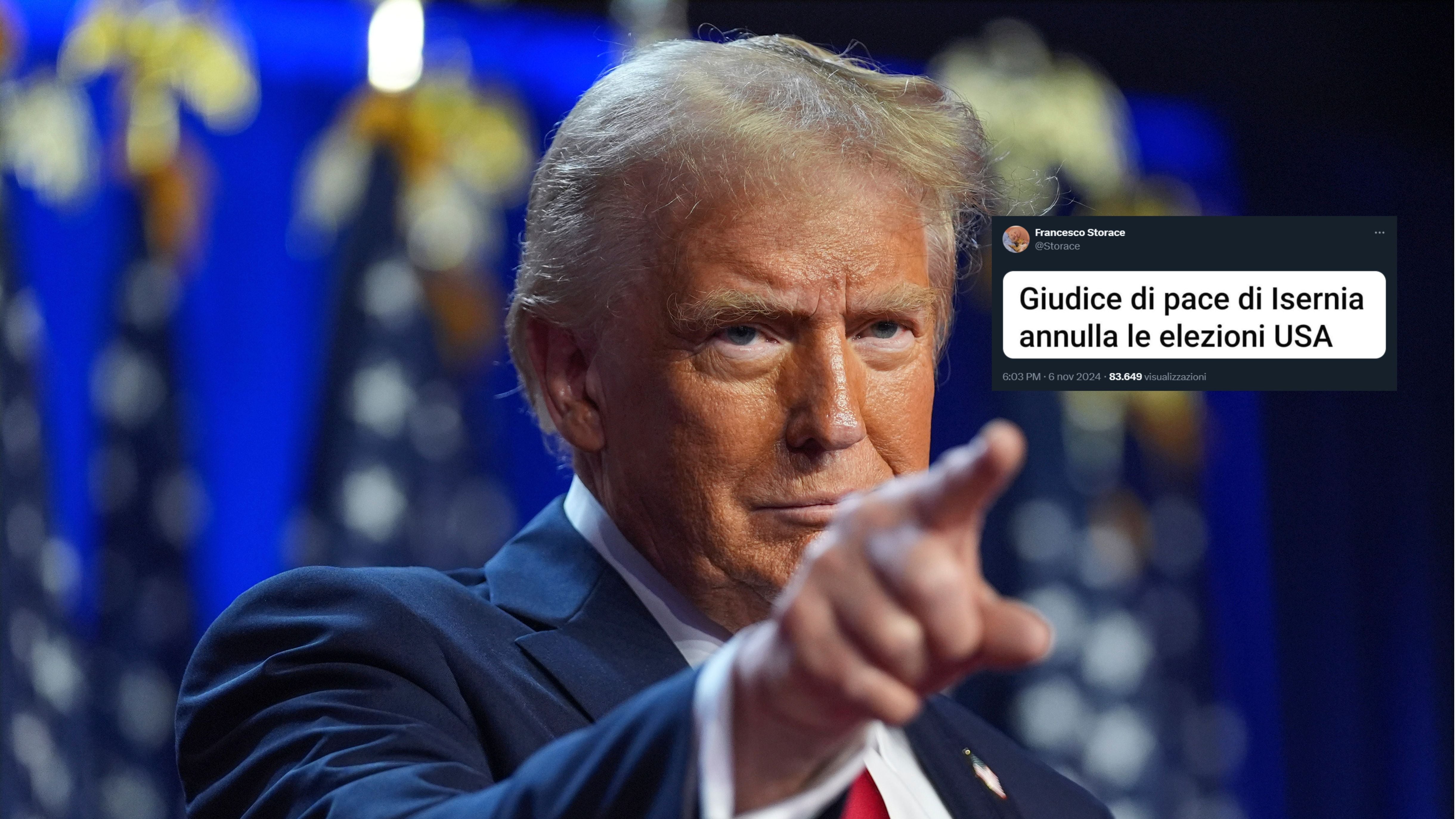 Trump, il web si scatena: "Giudice di pace di Isernia annulla le elezioni"