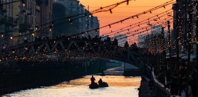 Naviglio Grande al tramonto