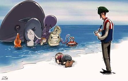 Così i disegnatori rendono omaggio al bambino morto 1