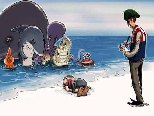 Così i disegnatori rendono omaggio al bambino morto