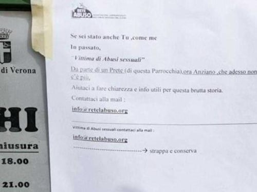"Sei stato vittima di abusi da parte del prete?", i volantini choc apparsi fuori da una parrocchia di Verona