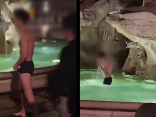 Ennesimo sfregio: il bagno notturno nella fontana del Bernini a Roma