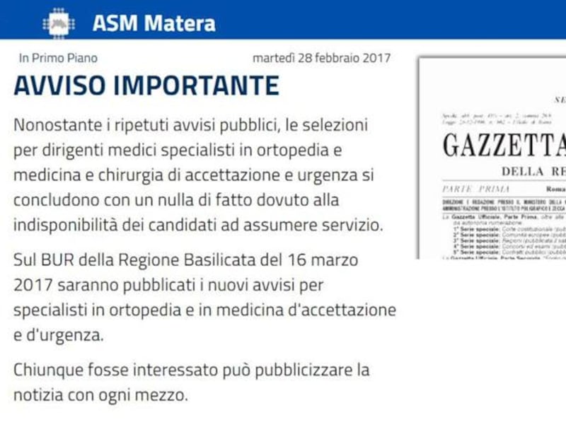 Asm avviso